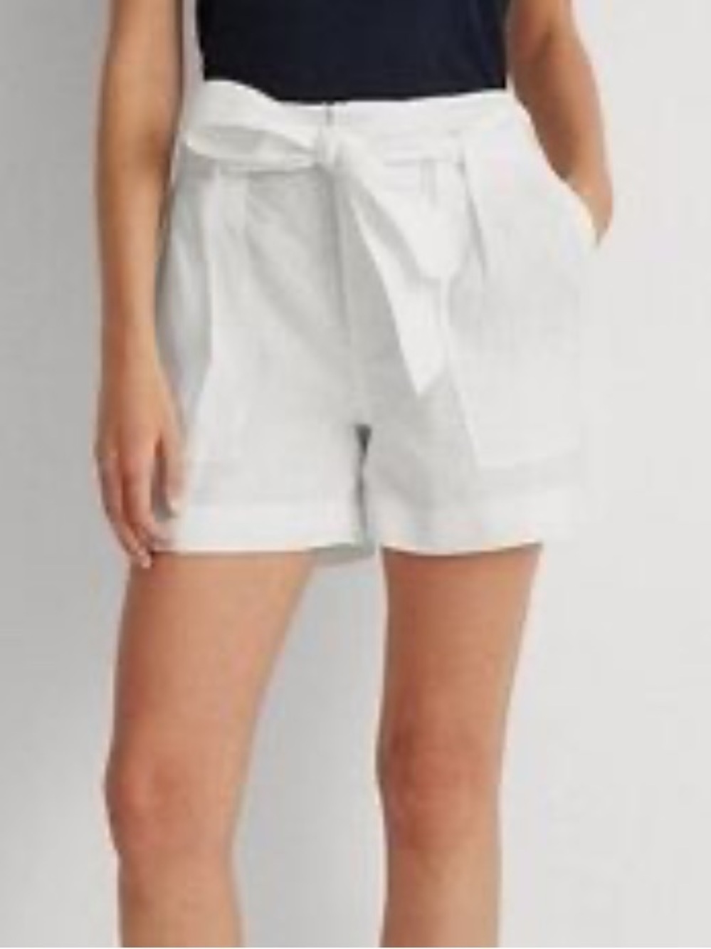 LOFT High Waist Linen Blend White Shorts w/Belt Waist Tie
Size XL